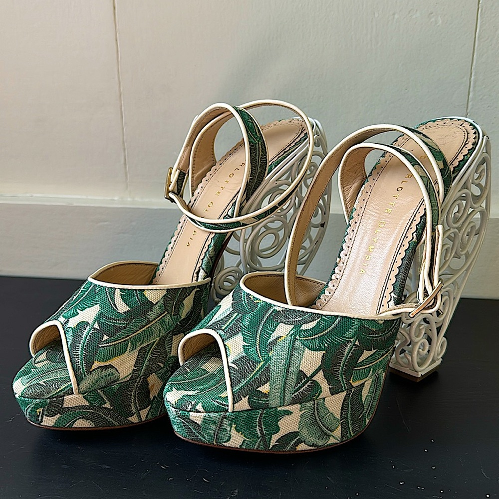 Charlotte Olympia Garden Party with White Wire Heels